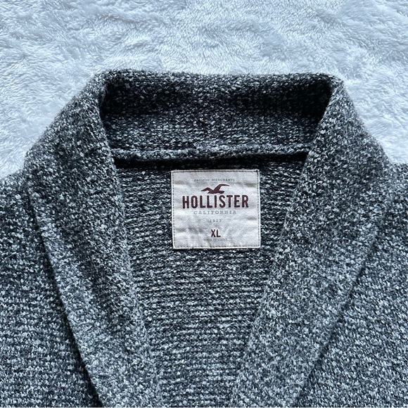 Classic Baggy Heather Gray Cotton Shawl Cardigan - Picture 7 of 11